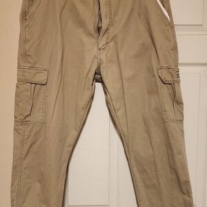 Wrangler Men's Khaki Cargo Pants Fleece Lined